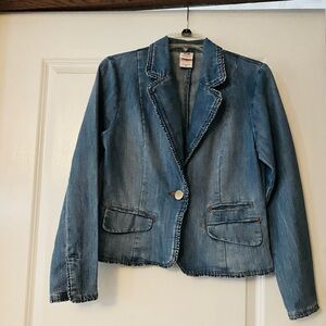 Faded Glory Women's Blue Denim Blazer Size 8